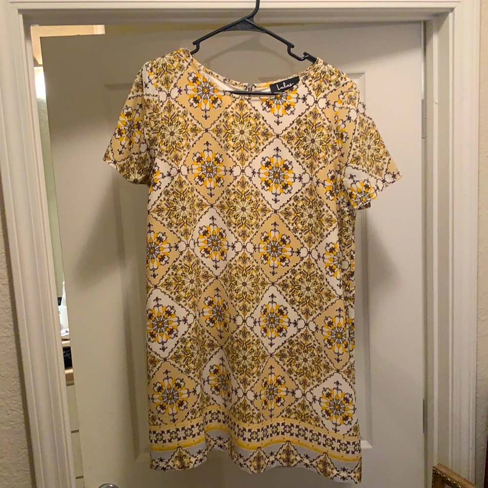 Lulus dandy lion yellow shift dress xL